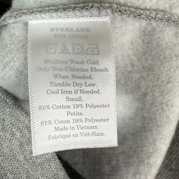 Everlane The 100% Human Cotton Typography Fleece Sweatshirt Grey S - Picture 6 of 7